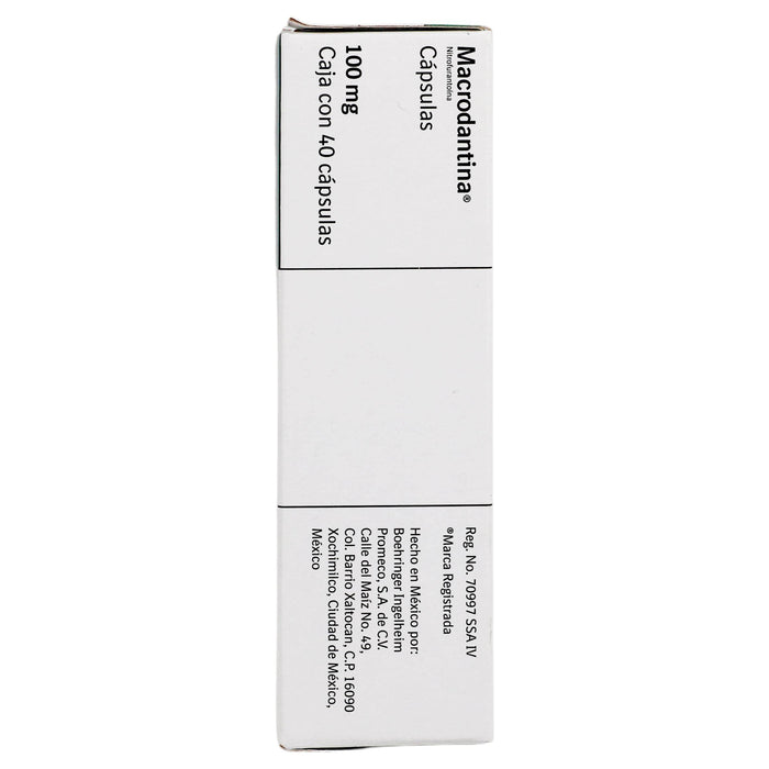 Macrodantina 100Mg Con 40 Capsulas (Nitrofurantoina) - WeCare Pharma