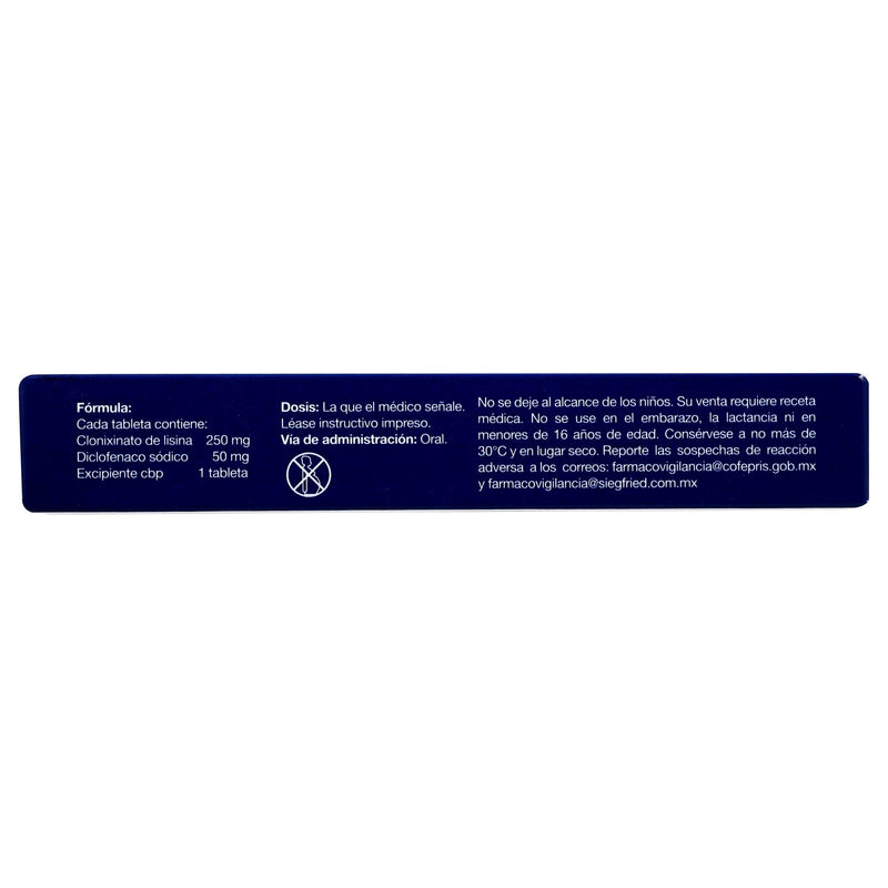 Dorixina-Flam 250Mgt/50Mg Con 14 Tabletas (Lisina/Diclofenaco) - WeCare Pharma