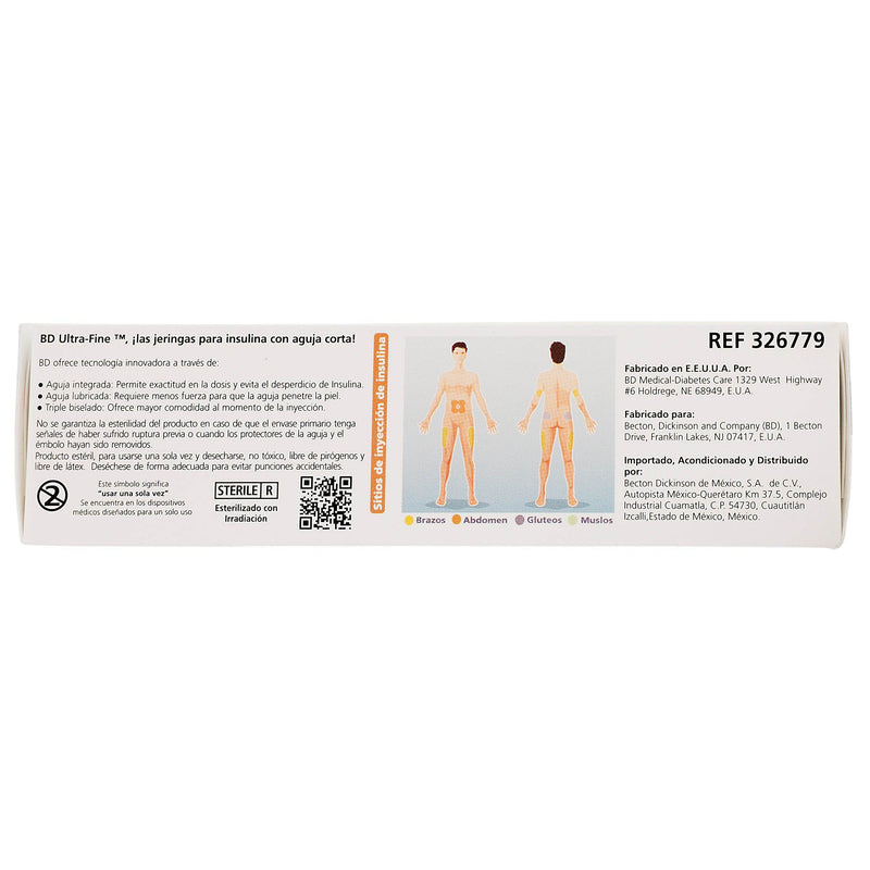 Jeringa Insulina Ultrafine Bd 0.5Ml 31Gx8Mm Con 10 - WeCare Pharma