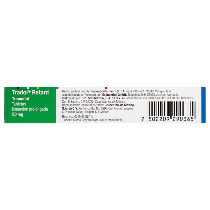 Tradol Retard (Tramadol) Tabletas 50Mg Con 10 - WeCare Pharma