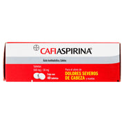 Cafiaspirina 500Mg/30Mg Con 40 Tabletas (Acido Acetilsalicilico/Cafeina) - WeCare Pharma