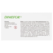 Dimefor 500Mg Con 60 Tabletas (Metformina) - WeCare Pharma