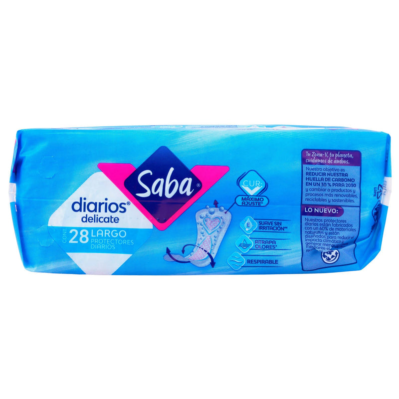 Protectores Diarios Saba Delicate Largo Con 28 - WeCare Pharma