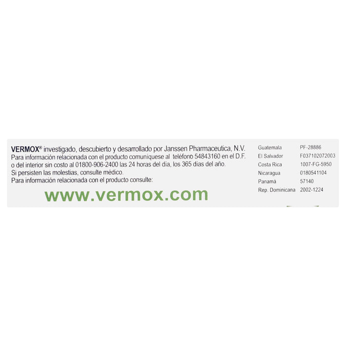 Vermox 500Mg Con 1 Tabletas (Mebendazol) - WeCare Pharma