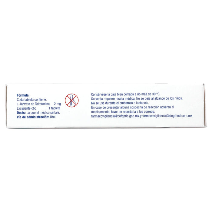 Urotrol 2Mg Con 28 Tabletas (Tolterodina) 6 - 7501300421937