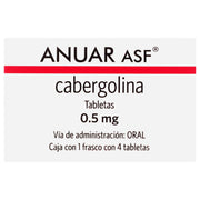 Anuar 0.5Mg Con 4 Tabletas (Cabergolina) - WeCare Pharma