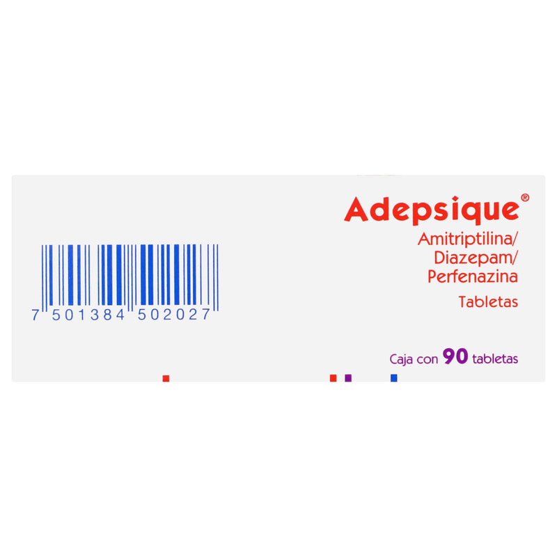 Adepsique (Amitriptilina/Diazepam/Perfenazina) Tabletas 10Mg/3Mg/2Mg Con 90 - WeCare Pharma