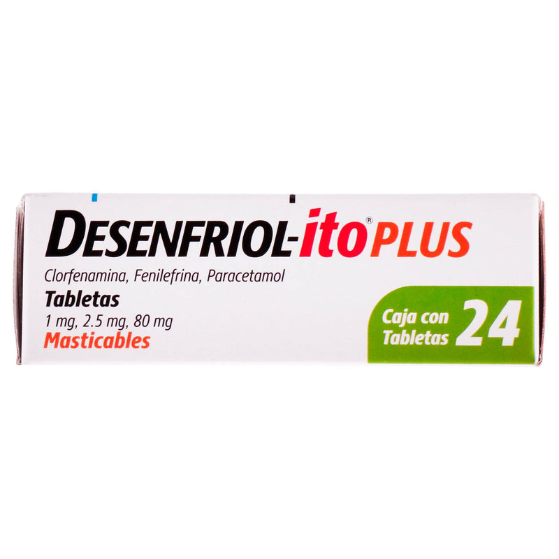 Desenfriol-Ito Plus 1Mg/2.5Mg/80Mg Con 24 Tabletas (Clorfenamina/Fenilefrina/Paracetamol) - WeCare Pharma