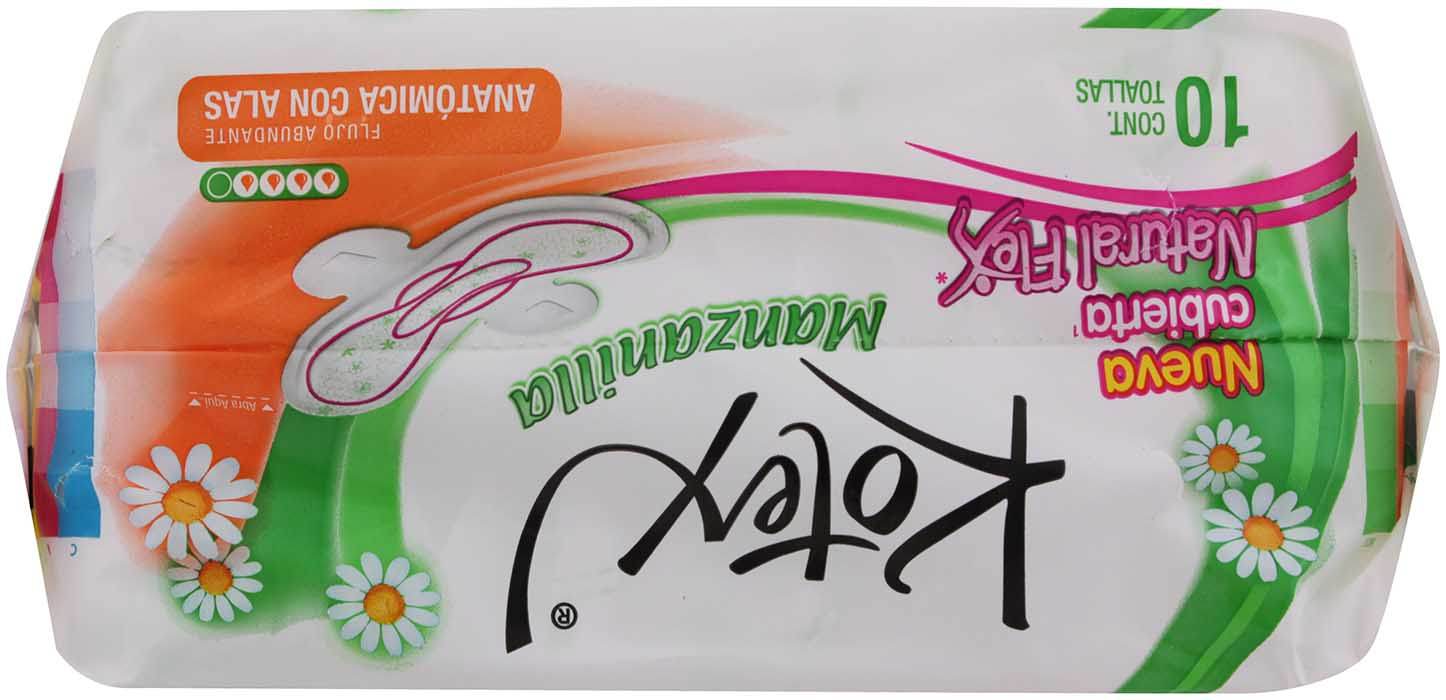 Toallas Kotex Naturals Manzanilla Con Alas Con 10 - WeCare Pharma