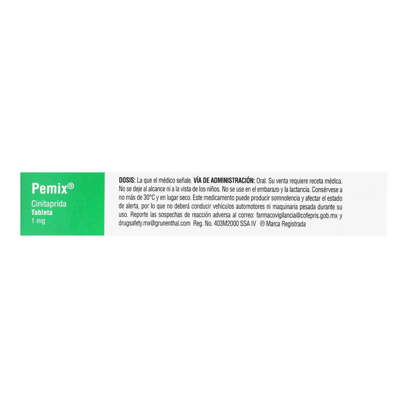 Pemix 1Mg Con 50 Tabletas (Cinitaprida) - WeCare Pharma