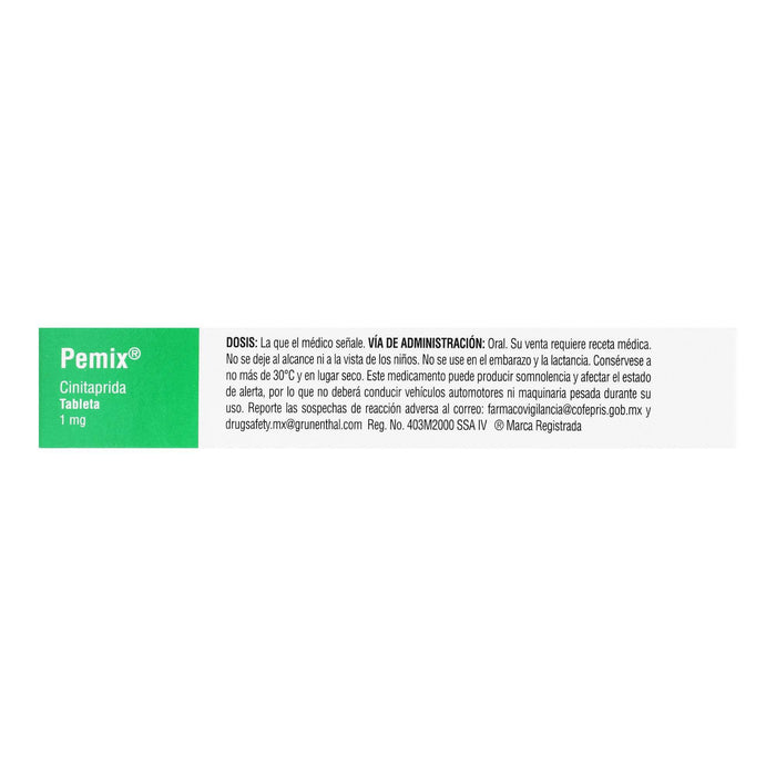 Pemix 1Mg Con 50 Tabletas (Cinitaprida) - WeCare Pharma