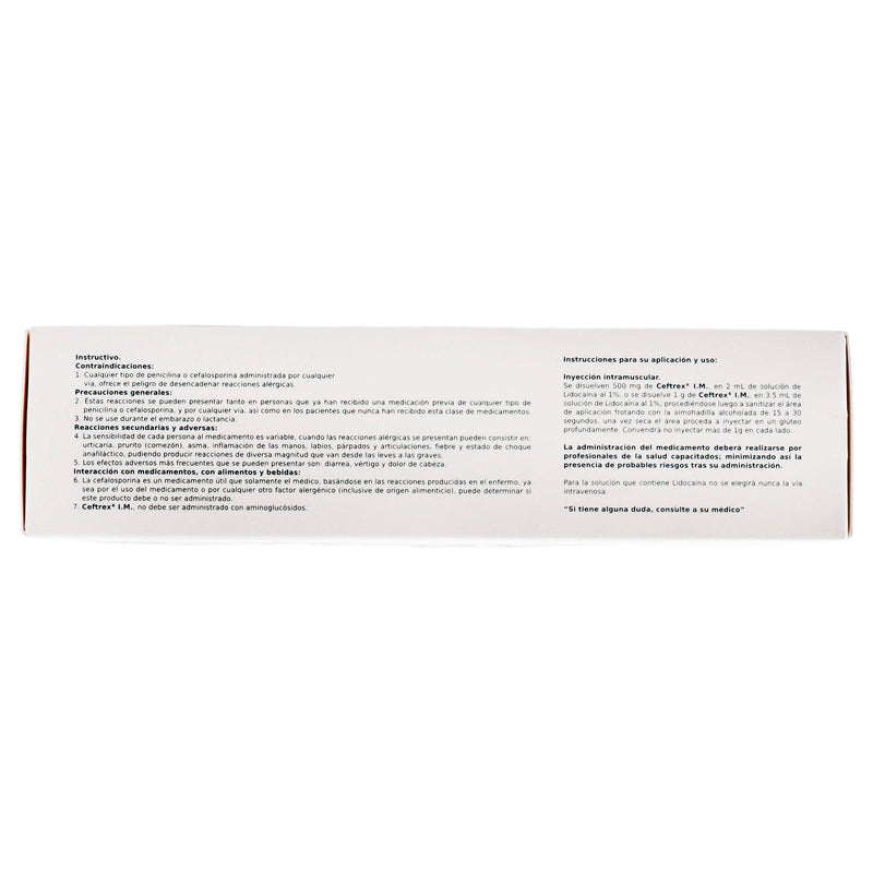 Ceftrex Im Frasco 500Mg Con 1 Ampulas (Ceftriaxona) - WeCare Pharma