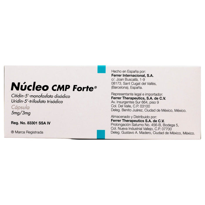 Nucleo Cmp Forte 5Mg/3Mg Con 30 Capsulas (Citidin 5/Uridin 5) - WeCare Pharma