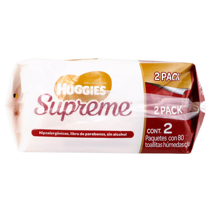 Toallitas Humedas Huggies Supreme 2 Pack Con 80 - WeCare Pharma