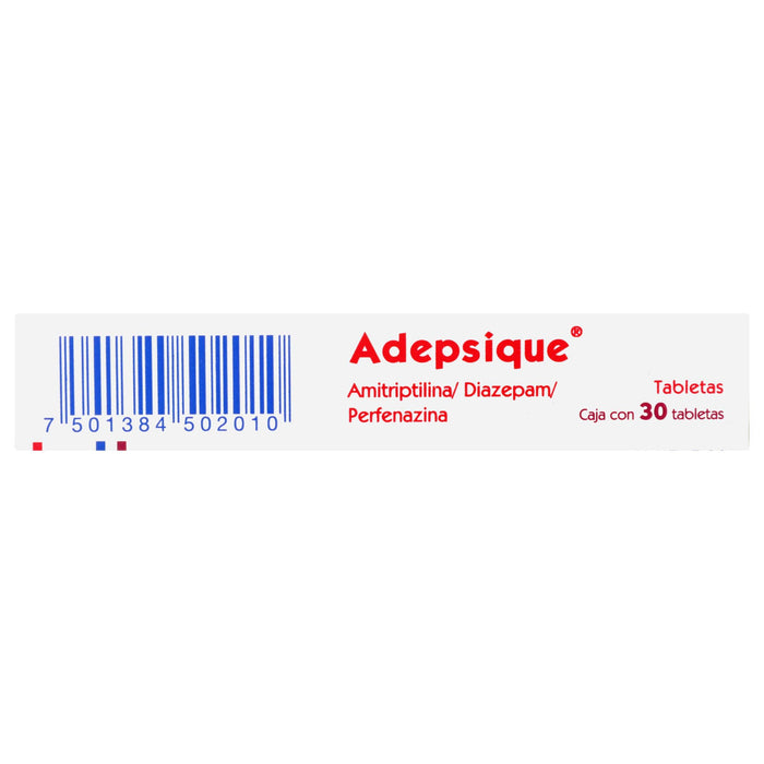 Adepsique (Amitriptilina/Diazepam/Perfenazina) Tabletas 10Mg/3Mg/2Mg Con 30 - WeCare Pharma