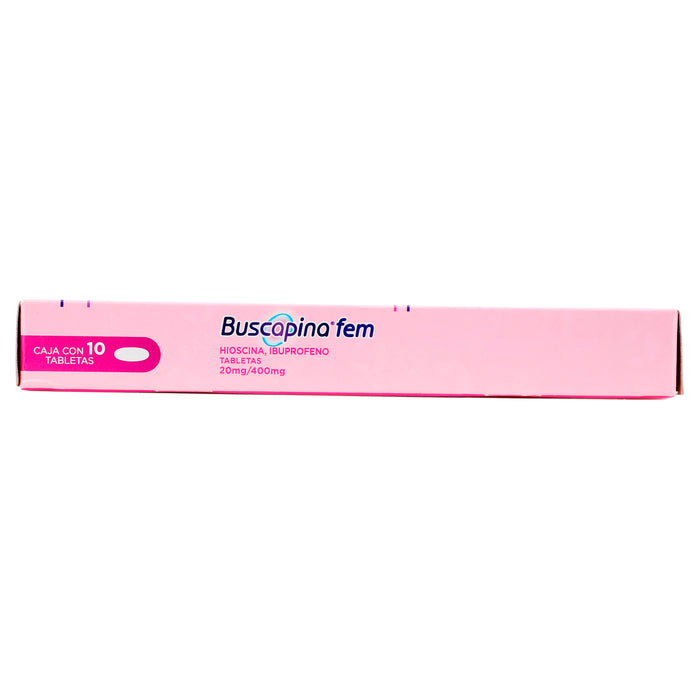 Buscapina Fem 20Mg/400Mg Con 10 Tabletas (Hioscina/Ibuprofeno) 5 - 7501165011656