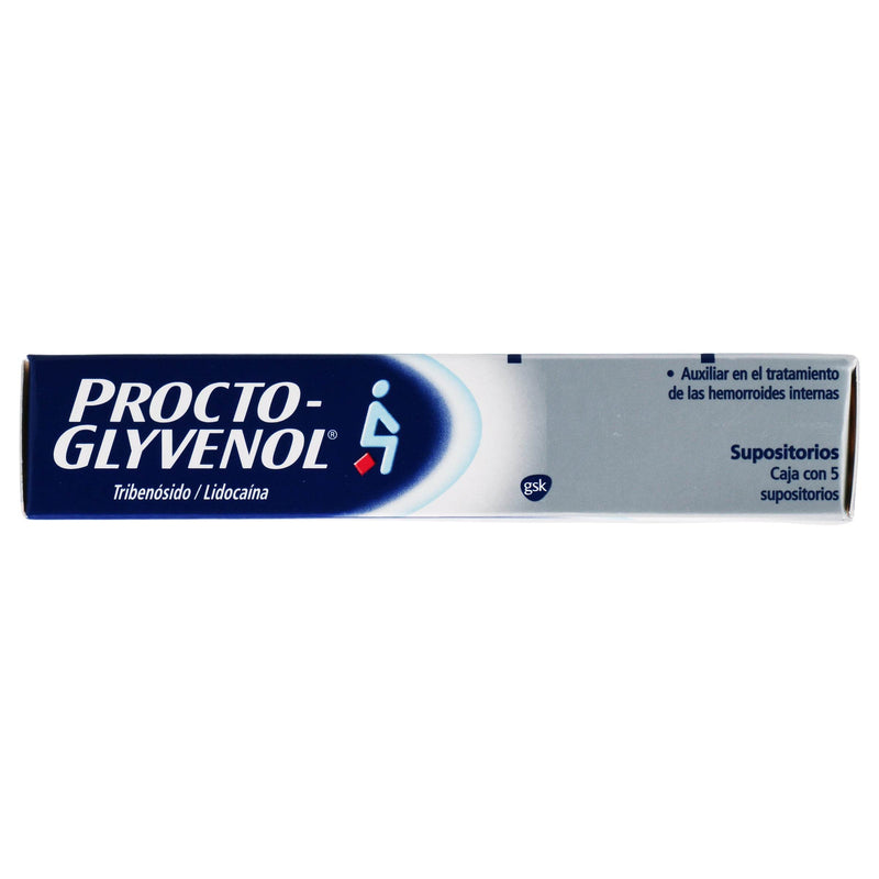 Procto-Glyvenol Supositorio 400/40Mg Con 5 (Tribenosido/Lidocaina) - WeCare Pharma