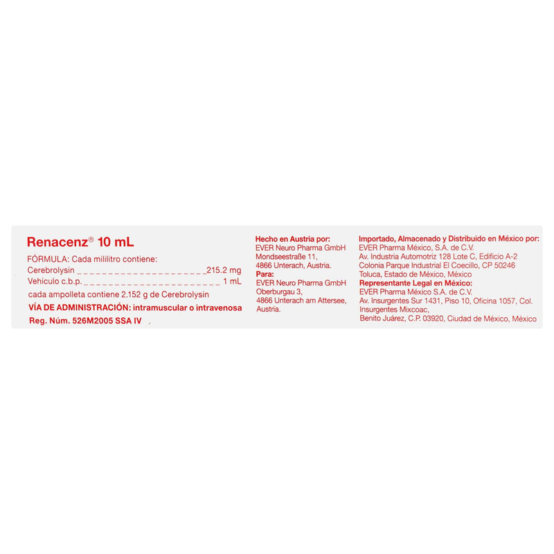 Renacenz 215.2Mg/Ml 10Ml Con 5 Ampulas (Cerebrolisina) - WeCare Pharma