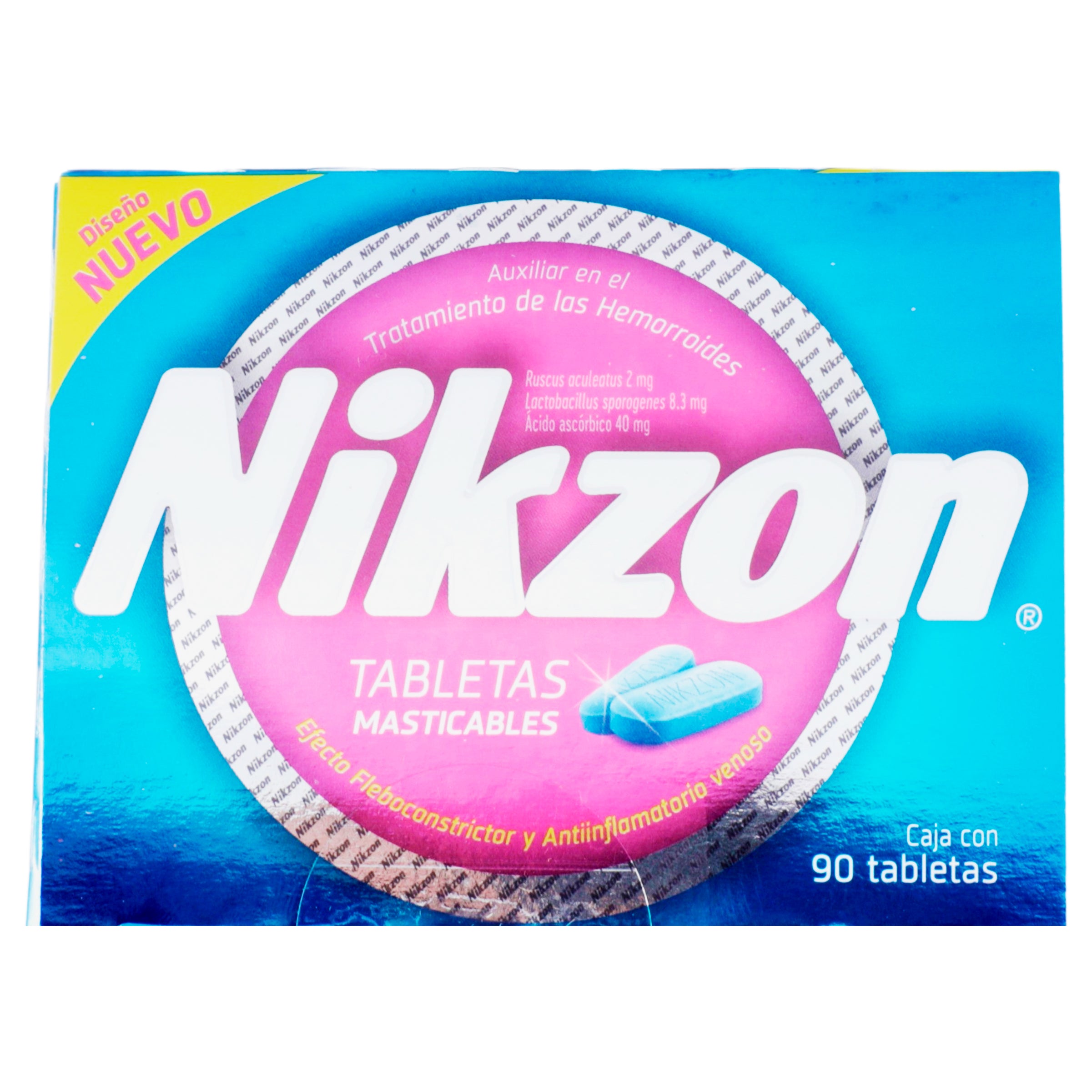 Nikzon Mast 20Mg/8.3/40Mg Con 90 Tabletas (Ruscus Aculeatus/L Sporogenes/Ac Ascorbico) 6 - 650240001314