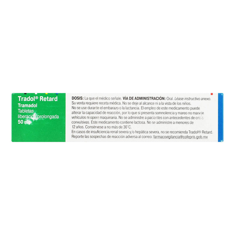Tradol Retard Lib Prol 50Mg Con 30 Tabletas (Tramadol) - WeCare Pharma