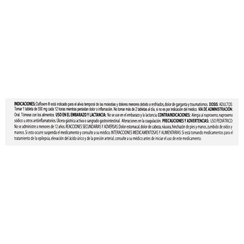 Dafloxen 550Mg Con 12 Tabletas (Naproxeno) - WeCare Pharma