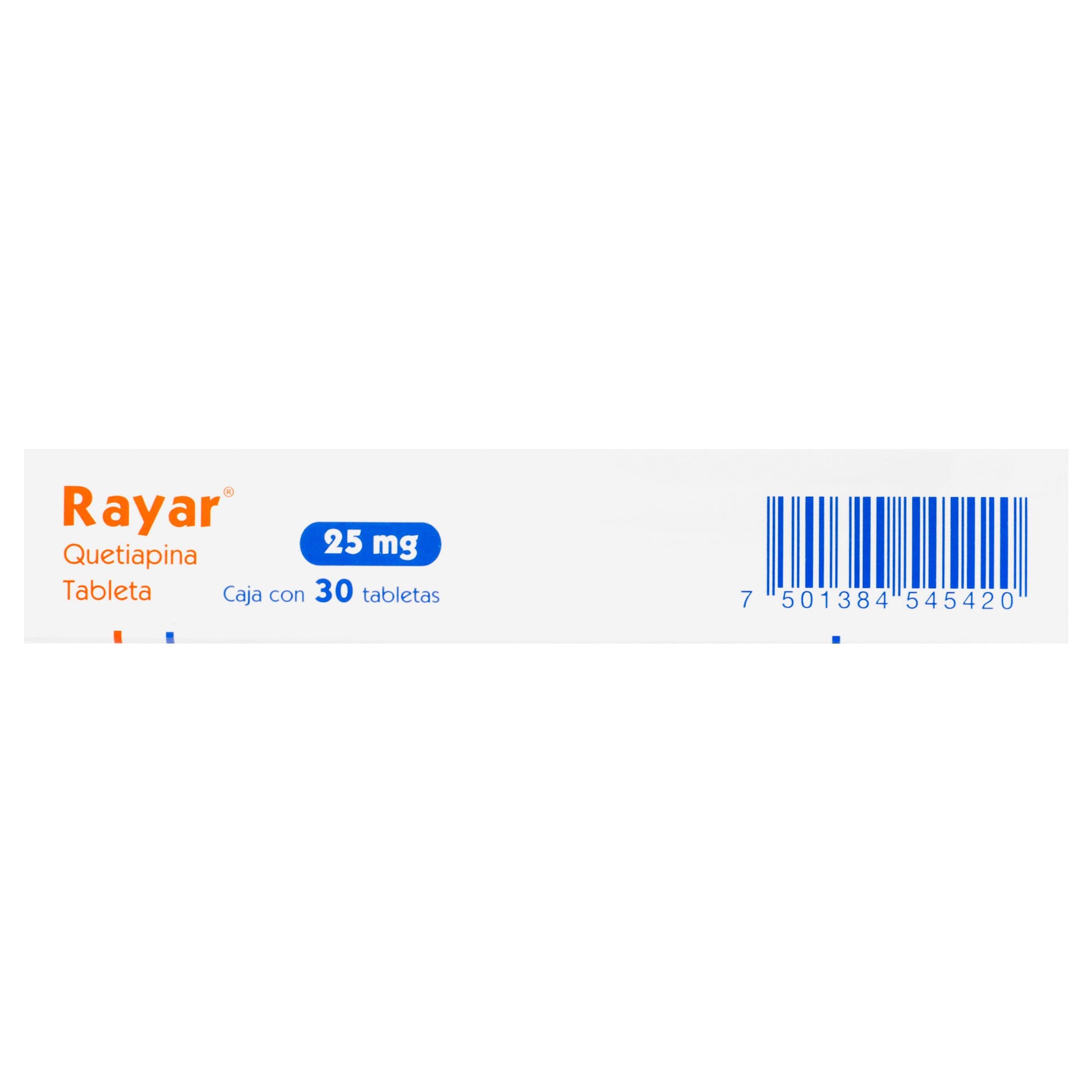 Rayar 25Mg Con 30 Tabletas (Quetiapina) 5 - 7501384545420