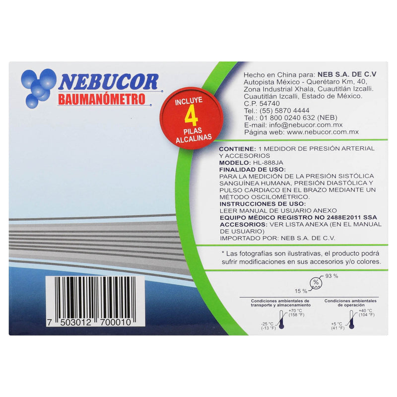 Monitor De Presión Arterial Digital Nebucor Brazo - WeCare Pharma