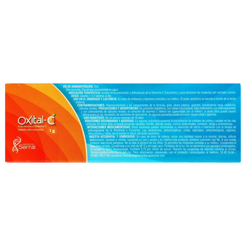Oxital-C 1G Con 10 Tabletas (Acido Ascorbico) - WeCare Pharma