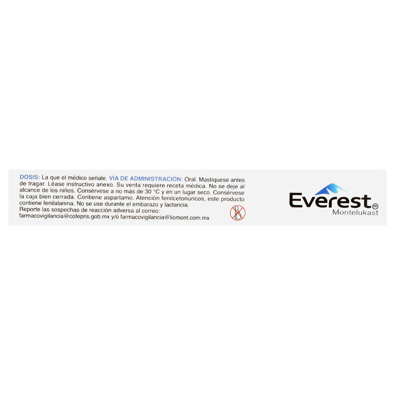 Everest 5Mg Con 30 Tabletas (Montelukast) - WeCare Pharma