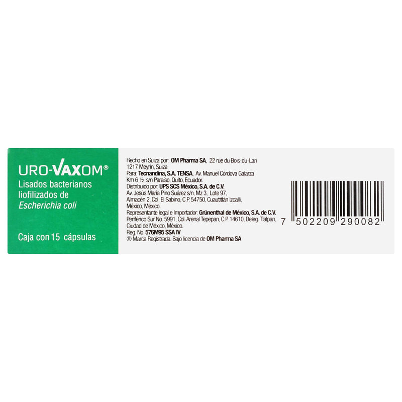 Uro Vaxom 6Mg Con 15 Capsulas (Lisados Bacterianos E Coli) - WeCare Pharma
