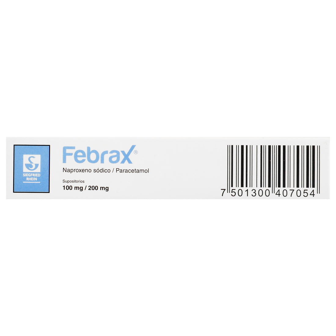 Febrax Supositorio 100/200Mg Con 5 (Naproxeno/Paracetamol) 5 - 7501300407054