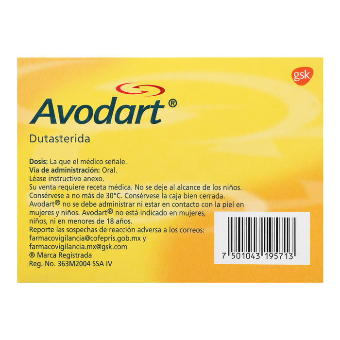 Avodart 5Mg Con 90 Capsulas (Dutasterida) 5 - 7501043195713