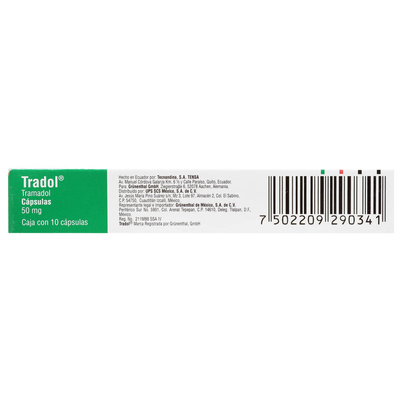 Tradol 50Mg Con 10 Capsulas (Tramadol) - WeCare Pharma