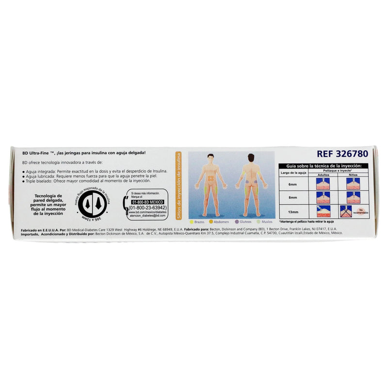 Jeringa Insulina Ultrafine Bd 1Ml 30Gx13Mm Con 10 - WeCare Pharma