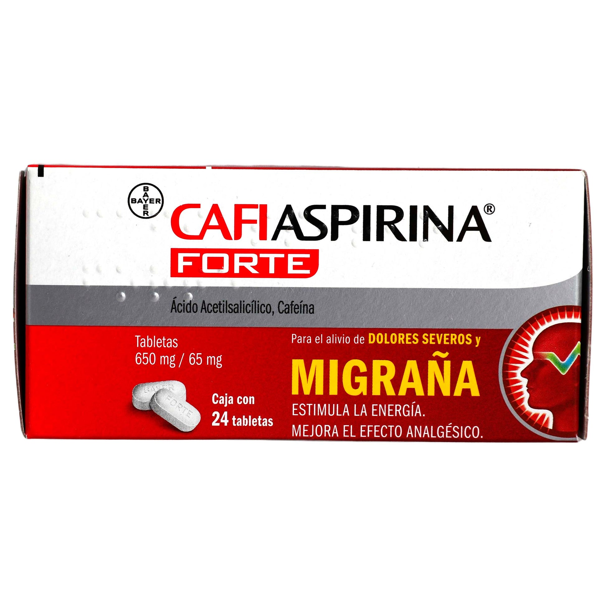 Cafiaspirina Forte 650/65Mg Con 24 Tabletas (Acido Acetilsalicilico/Cafeina) 2 - 7501008433553