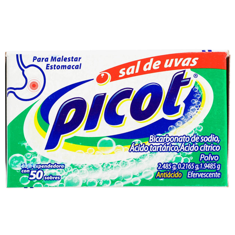 Sal De Uvas Picot Sobres 2.48G/0.21G/1.94G Con 50 (Bicarbonato/Ac Tartarico/Ac Citrico) - WeCare Pharma