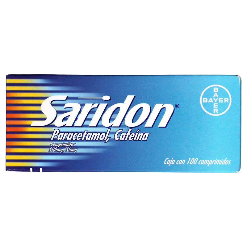 Saridon 500Mg/50Mg Con 100 Comprimidos (Paracetamol/Cafeina) - WeCare Pharma