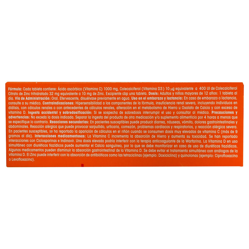 Redoxon Aox 100Mg/400Unid/10Mg Con 10 Tabletas (Acido Ascorbico/Colecalciferol/Zinc) - WeCare Pharma