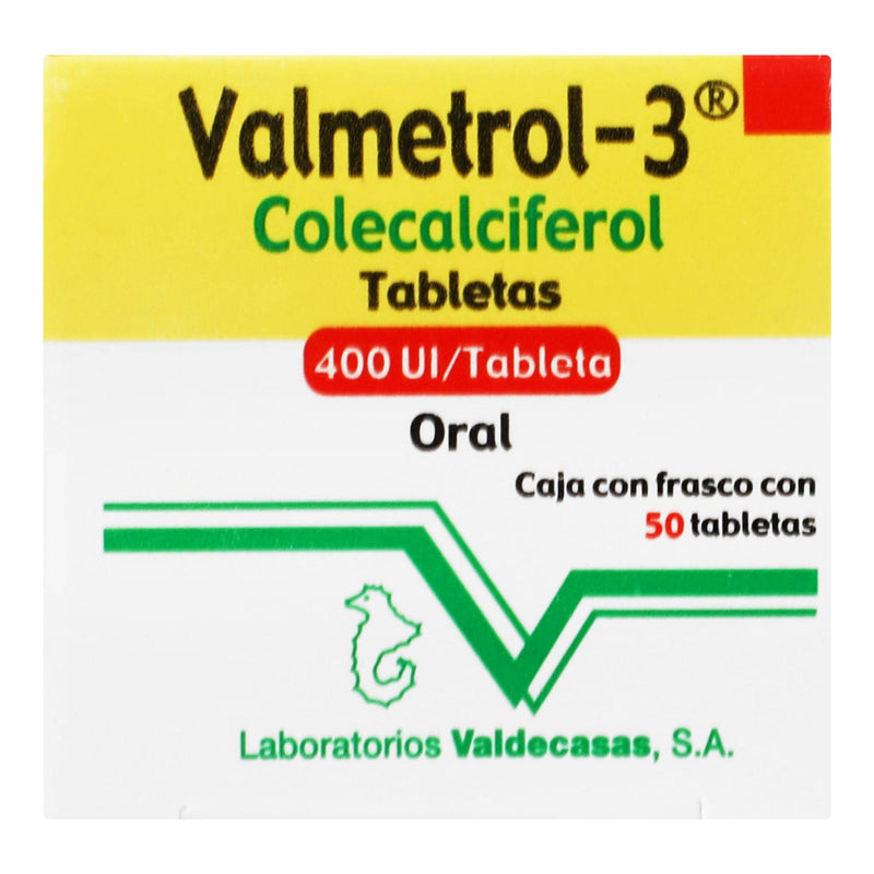 Valmetrol-3 400Unid Con 50 Tabletas (Colecalciferol) - WeCare Pharma