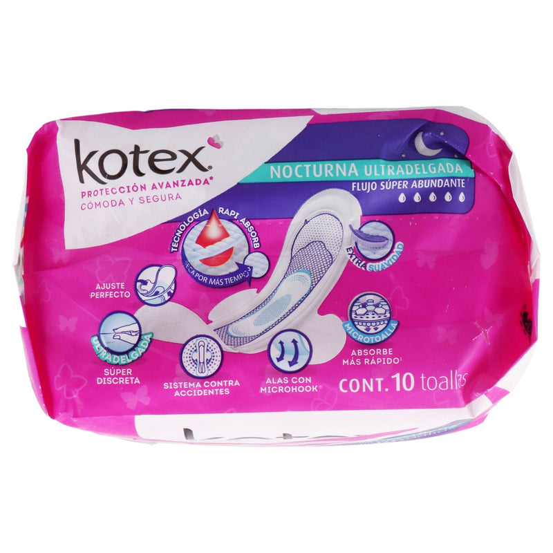 Toallas Sanitarias Kotex Nocturna Ultra Delgada Con 10 - WeCare Pharma