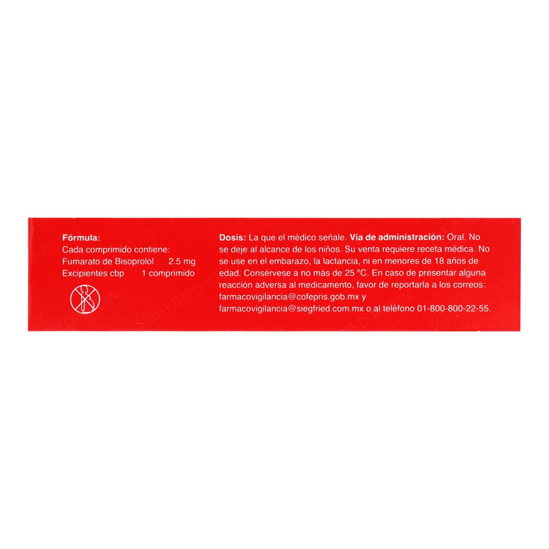 Sig 2.5Mg Con 30 Comprimidos (Fumarato De Bisoprolol) - WeCare Pharma