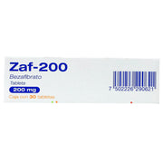 Zaf-200 (Bezafibrato) Tabletas 200Mg Con 30 - WeCare Pharma