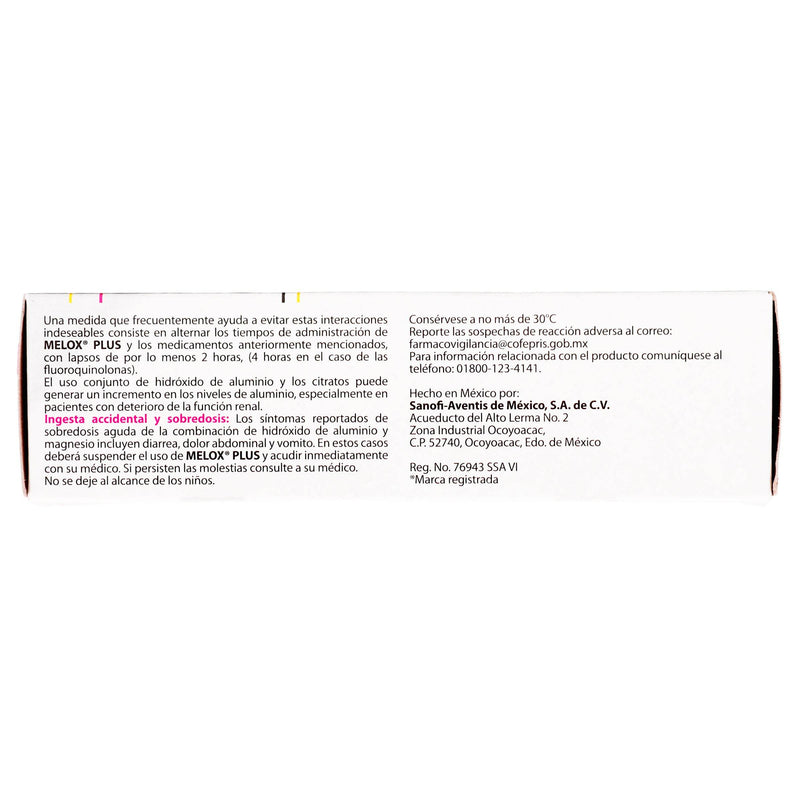 Melox Plus Mast 200Mg Con 30 Cereza Tabletas (Aluminio/Magnesio/Simeticona) - WeCare Pharma