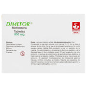 Dimefor 850Mg Con 60 Tabletas (Metformina) - WeCare Pharma