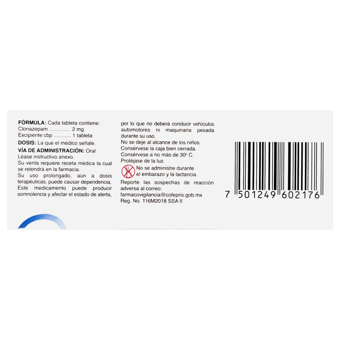 Klodex (Clonazepam) Tabletas 2Mg Con 100 - WeCare Pharma