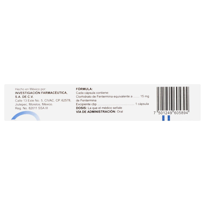 Acxion C (Fentarmina) Capsulas 15Mg Con 30 - WeCare Pharma