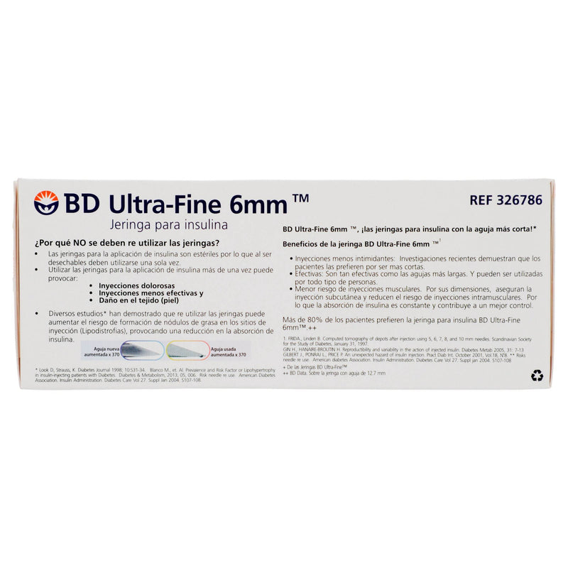 Jeringa Insulina Ultrafine Bd 0.5Ml 31Gx6Mm Con 30 - WeCare Pharma