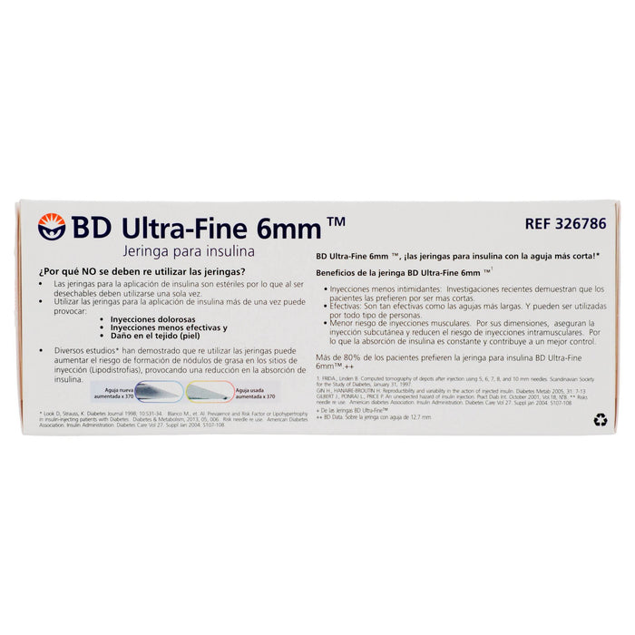 Jeringa Insulina Ultrafine Bd 0.5Ml 31Gx6Mm Con 30 - WeCare Pharma