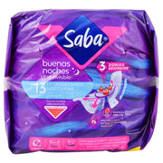 Toallas Saba Buenas Noches Ultradelgada Con Alas Con 10 - WeCare Pharma