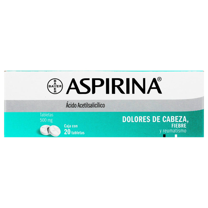 Aspirina 500Mg Con 20 Tabletas (Acido Acetilsalicilico) - WeCare Pharma
